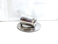 Gobelet à vin Kiddush élégant en acier inoxydable argenté, capacité 150-300 ml, fait main, option logo personnalisé, directement de l'usine