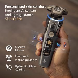 Afeitadora Eléctrica con Cuchillas de Rotación de 360 Grados, Uso en Seco/Húmedo, 5 Modos de Afeitado, Sistema Rotatorio de Triple Cuchilla, IPX7 para Cuerpo, Color Gris Oscuro - Product Image 1