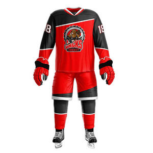 Camiseta y pantalones cortos de hockey sobre hielo personalizados OEM con sublimación totalmente personalizada Uniforme de hockey sobre hielo personalizado Premium para hombres - Product Image 1