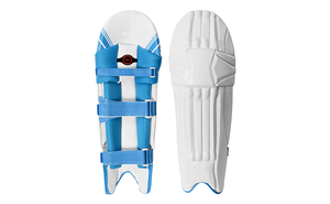 Genouillères de frappe de cricket blanches unies avec logo personnalisé fabriqué en usine, légères, personnalisez la couleur de votre logo - Product Image 3