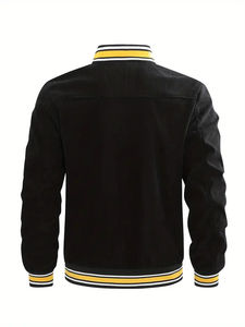 Chaqueta Letterman Versity hecha a medida con precio al por mayor, chaqueta de lana y plumón de talla grande para hombre - Product Image 4