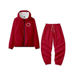 Vêtement de détente tendance en tissu confortable et ajustable, service OEM, logo personnalisé, fermeture éclair classique pour homme, pantalon de survêtement avec poignets et taille élastiques - Product Image 3