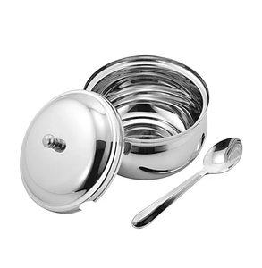 Cuenco de acero inoxidable para condimentos de cocina, azúcar en polvo y sal con tapa, servidor de sal de especias y cuenco de almacenamiento de pimienta - Product Image 1