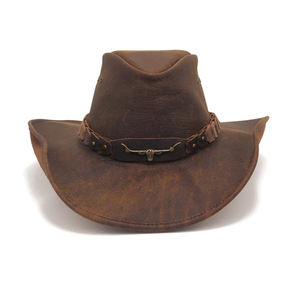 Sombrero de Cuero Occidental/Equitación para Hombre, Sombrero de Vaquero Ajustable, Mejor Venta, Sombrero Informal, Duradero, para Exteriores, Colores Personalizados - Product Image 1
