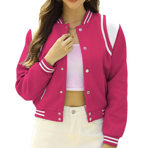 Customized logo Cropped Varsity <b>Jackets</b> <b>Women</b> Custom <b>Women's</b> Varsity <b>Jacket</b> <b>Corduroy</b> Sheep Skin Windproof Breathable Top Selling - Product Image 3