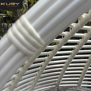 Sedia sospesa in rattan con struttura in ferro, nuova OEM, a forma di uovo, per esterni, giardino, patio, altalena, sedia a dondolo - Product Image 6