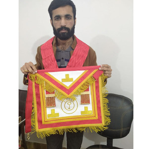 Mandil de Gran Maestro Masónico, Puños y Collar de Cadena con Joya Gratis, Mandil de Alto Sacerdote Real Masónico de Alta Calidad - Product Image 6