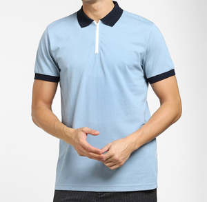 Polo 100% coton de style décontracté de qualité supérieure respirant à séchage rapide pour hommes T-shirt polo à manches courtes coupe ajustée - Product Image 1
