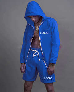 Sets 100% Cotton Plus Size Men's Tshirt With <b>Matching</b> Shorts Custom Logo Nylon Shorts for Men - Product Image 5