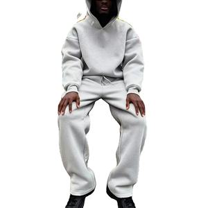 Survêtement pour femme avec logo de marque personnalisé 65% coton 35% polyester coupe décontractée surdimensionnée solide capuche de recharge bleu royal - Product Image 3