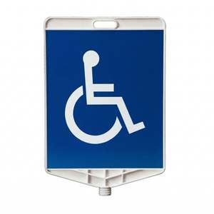 Panneau de signalisation routière réfléchissant double face rectangulaire avec impression pour personnes handicapées - Product Image 1