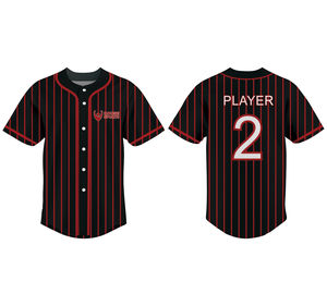 Camiseta de Béisbol Personalizada con Rayas, Uniforme de Equipo Auténtico, Venta al por Mayor, Camiseta Deportiva Estampada de Alta Calidad, Camiseta OEM con Logotipo - Product Image 1