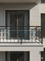BM-033 Verzinktes Rahmenloses Eisen-Aluminium Balkon-Treppengeländer 25 Zoll 2,5kg Modern Klassisch UV-Wasserbeständig Rostbeständig