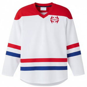 Maillots de hockey sur glace unisexes pour équipes nationales, service OEM, impression par sublimation personnalisée, 100% polyester, maille respirante, haute qualité - Product Image 1