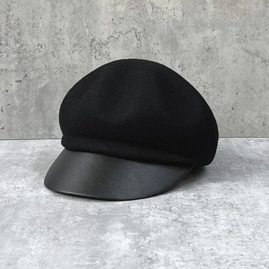 Autumn Winter British Temperament Top <b>Hat</b> Fashion Korean Leather Eaves Woolen <b>Duck</b> Tongue Octagon Painter's <b>Hat</b> Casual - Product Image 3