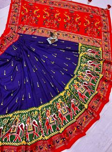 Dernier Designer Soft Silk Patola Imprimé Saree Traditional Indian Wear par Fab Zone - Product Image 2