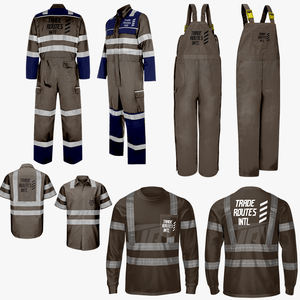 Ensemble de vêtements de travail en polyester imperméable durable personnalisé Chemise boutonnée à bavette Col ras du cou-Vêtements de sécurité réfléchissants pour le terrain - Product Image 1