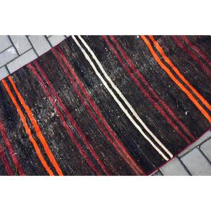 3x5.7 ft Turkish <b>Rug</b>, Vintage Accent <b>Rug</b>, <b>Black</b> Floral Wool <b>Rug</b> - Product Image 5