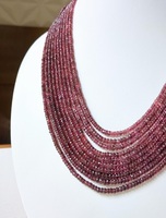 Perles de pierres précieuses facettées Rondelle Rubis Tourmaline Rubellite, insert sans fin plaqué platine 10 couches, pour la fabrication de bijoux de luxe de mariage