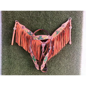 Vente chaude ensemble de selle Western en cuir repoussé marron foncé selle de corde Ranch classique avec serre-tête et collier de poitrine - Product Image 6