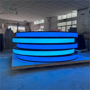 Estación DE TRABAJO DE MESA DE NOTICIAS DE TV de escritorio de ancla de noticias LED curvada de diseño moderno para consola de transmisión de estación de Radio para estudios de noticias - Product Image 1