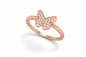 Bague papillon de luxe avec accents scintillants pour femmes, adaptée aux événements de mode, aux occasions romantiques et au port quotidien - Product Image 4