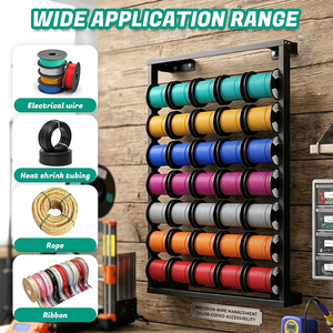 Support et distributeur <span class=keywords><strong>de</strong></span> câbles robustes et durables JH-Mech avec 7 tiges réglables en acier inoxydable, support <span class=keywords><strong>mural</strong></span> pour bobines <span class=keywords><strong>de</strong></span> câbles - Product Image 3