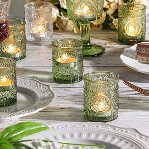 Porte-bougie en verre de couleur cristal, 5 pièces, haute qualité, durable, réutilisable, pour mariage, 17x9x3 pouces - Product Image 6