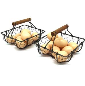 Vintage Hen Shape Iron Metal <b>Egg</b> <b>Basket</b> with <b>Egg</b> Holder Customized Color Sustainable Storage for Dining Table - Product Image 6