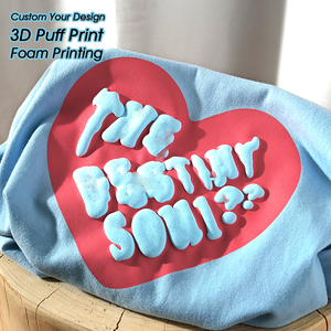 Camisetas de punto con estampado de abullonado personalizado con efecto abullonado, camisetas ligeras y transpirables holgadas para hombre con estampado personalizado - Product Image 2