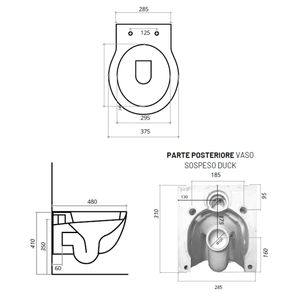 WC a muro bianco lucido in ceramica con scarico a parete da 1 - Product Image 4