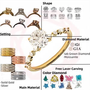 Lujo 5.0CT Toi Et Moi Pear Oval Lab Grown Diamond Anillo de compromiso Oro fino IGI Certificado Promesa DE BODA Regalo de aniversario para - Product Image 4