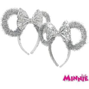 Serre-tête Licencié Minnie Mouse en Tinsel avec Nœud à Paillettes – Accessoire Cheveux Scintillant pour Déguisement Enfants et Adultes (Vente en Gros) - Product Image 1