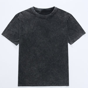 Camiseta antiarrugas con diseño de logotipo personalizado, 100% algodón, para hombre, lavado ácido, corte holgado, duradera, antibacteriana. - Product Image 3