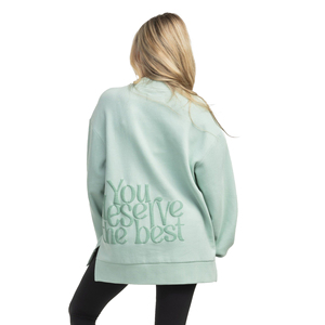 Alta calidad nueva llegada invierno mujer sólido de talla grande sudadera elegante diseño personalizado cuello redondo suave 100% algodón sudadera - Product Image 4