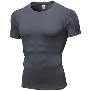T-shirt de compression pour homme de haute qualité, sur mesure, en gros, respirant, pour la salle de sport et l'entraînement, vêtements de sport, rashguard - Product Image 3