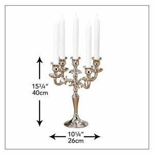 Candelabros altos para suelo de boda, candelabros metálicos plateados de 5 brazos para decoración de eventos de boda, centros de mesa hechos a mano - Product Image 4