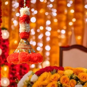 Guirnalda Floral India Vibrante Gota Kone Borla para Decoración de Boda Celebraciones Colgantes de Techo para Decoraciones del Día de San Valentín - Product Image 2