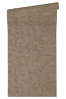 Rouleaux de papier peint vinyle non tissé moderne Damas Marron Bronze Gris, résistant à l'abrasion, résistant à la lumière, isolation thermique, pour loisirs