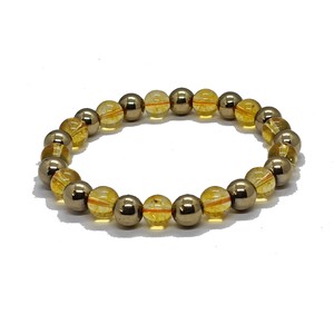 High quality <b>Bracelet</b> citrine and pyrite <b>Beads</b> Stone <b>Bracelet</b> Crystal Gemstone Fashion Jewelry <b>Men</b> and Women Gift Energy - Product Image 1