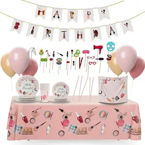 Sunbeauty Makeup Birthday Party Supplies Spa Party Supplies For Girls Makeup Theme Party Decoration