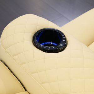 Asientos de cine en casa de lujo Sofá de cuero cine personalizado blanco película reclinable - Product Image 2