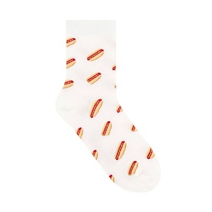 JZVINA fábrica hombres mujeres equipo calcetines personalizado Jacquard Logo divertido comida diseño transpirable venta al por mayor ropa casual - Product Image 3