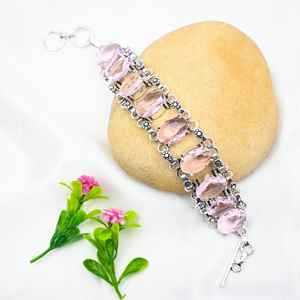 Pink Kunzite Bracelet 925 Sterling <b>Silver</b> Handmade Jewelry Gemstone Bracelet Wedding Birthday Gifts - Product Image 4