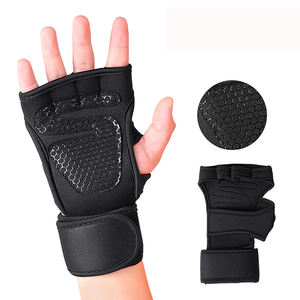 Guantes de entrenamiento de la palma completa para hombres y mujeres, cuero transpirable, Neopreno, protección de entrenamiento físico para gimnasio, peso, medio dedo - Product Image 2
