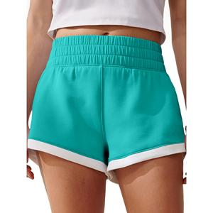 Pantalones cortos informales de playa para mujer, verano 100%, algodón, cintura alta, Sexy, logotipo personalizado, pantalones cortos ajustados para mujer - Product Image 1