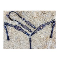 Ensemble de serre-tête et de collier de poitrine en cuir Western Horse léger personnalisé perlé design saisonnier Horse Ridding Equipment ange win