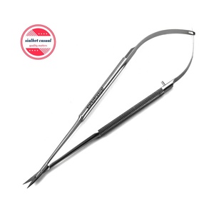 Tijeras de cirugía profesional, instrumentos médicos, Micro mango de resorte, 5,5 pulgadas (14cm), 8mm d, puntas STR - Product Image 3