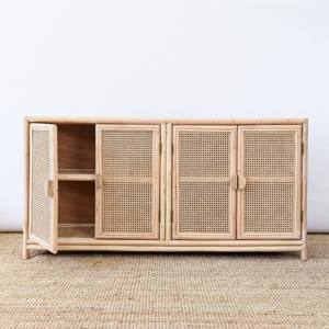 Mueble Zapatero de Ratán Natural de Primera Calidad, Moderno, con Cajones para Sala de Estar - Product Image 3