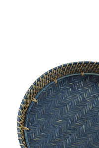 Bandeja de bambú y bastón redonda hecha a mano con asas, bandeja de servicio de ratán artesanal, adorno, bandeja de forma gruesa para Decoración - Product Image 5